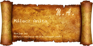Málecz Anita névjegykártya